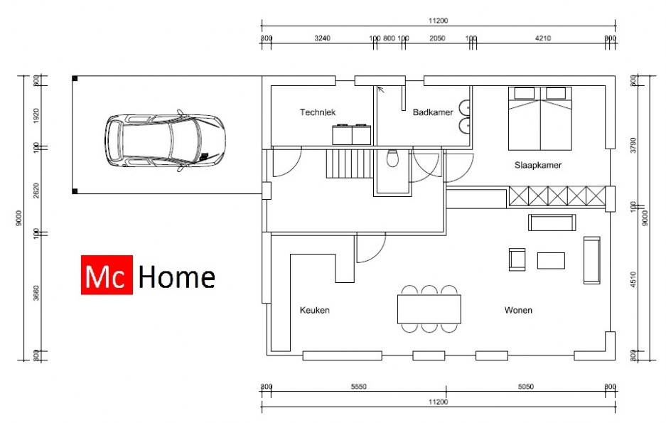 Mc-Home moderne levensloopbestendige woning met kleine verdieping onderhoudsvrij M281