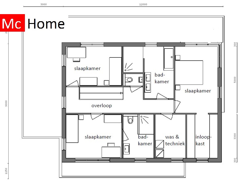 Mc-Home mooie strakke moderne  woning met overdekt terras M308 v1