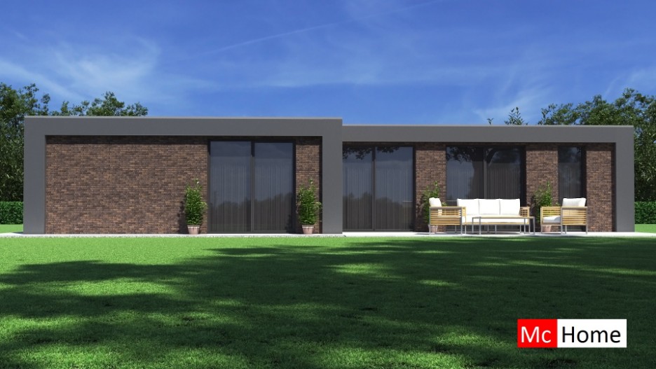 Mc-Home ontwerp B157 platdak bungalow bouwen vanaf 250.000 aannemer METEOR BV 