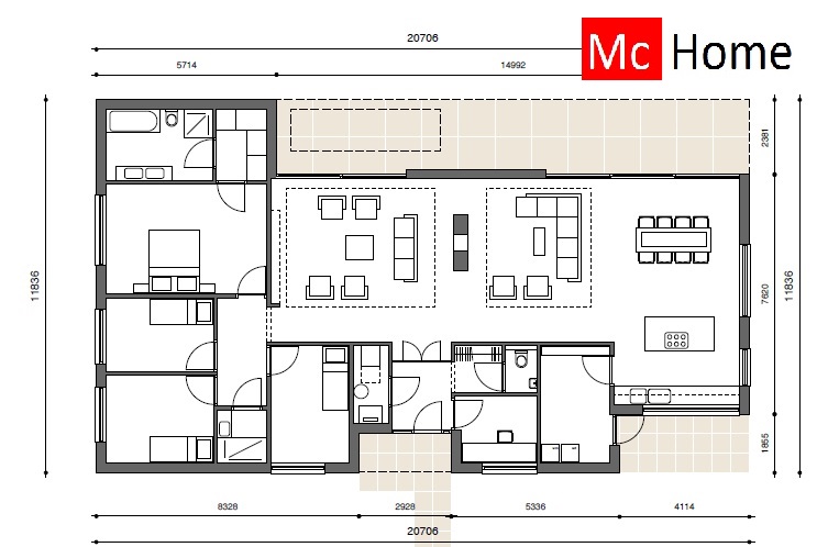 Mc-Home ontwerpen en bouwen type B110 levensloopbestendig duurzaam onderhoudsvrij energieneutraal