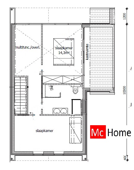 Mc-Home schuurwoning K89 moderne kap golfplaat en hout passief bouwen