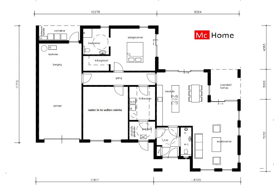 Mc-Home type B 172 levensloop en rolstoel bestendige woningen in staalframe Nederland bouwsysteem 