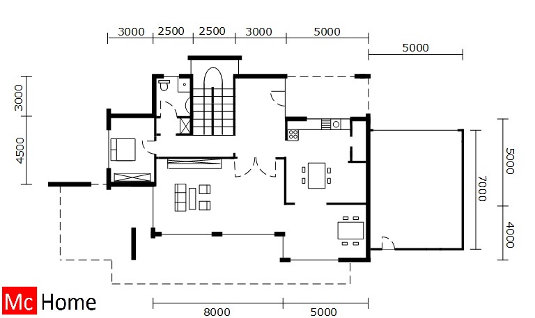 Mc-Home.nl M8v1 moderne kubistische aardbevingbestendige villa met garages passiefbouwwijze in staalframebouw