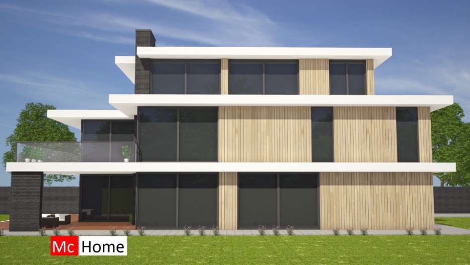 Mc-Home.nl Architectuur Energieneutrale Moderne kubistische villawoning met balkons terrassen M14