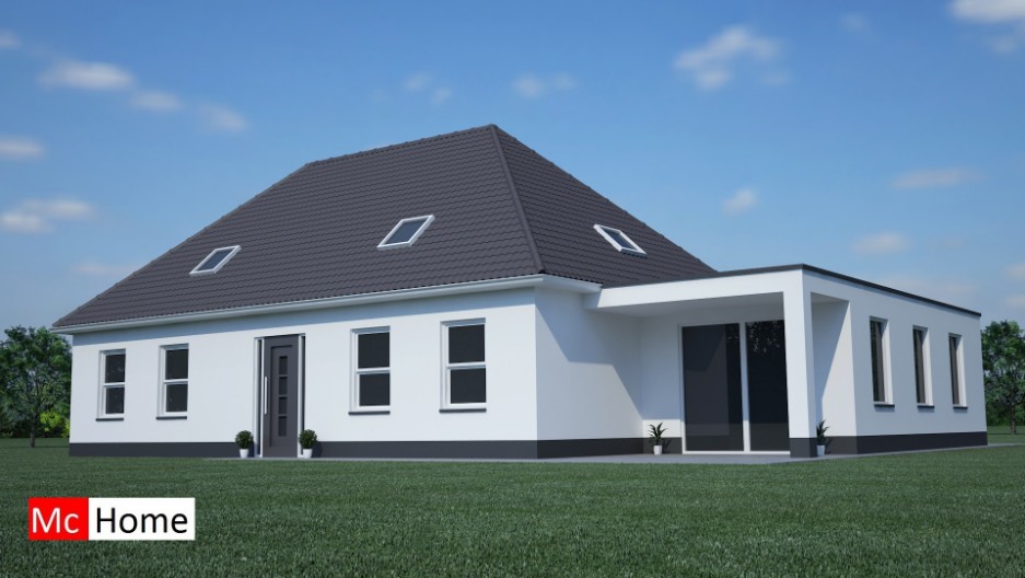 Mc-Home.nl B14 energieneutrale bungalow gelijksvloerse woning met serre en overdekt terras 