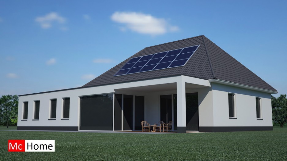 Mc-Home.nl B14 energieneutrale bungalow gelijksvloerse woning met serre en overdekt terras 
