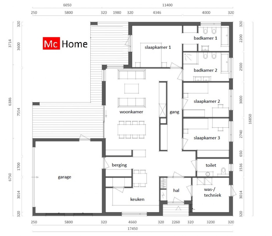 Mc-Home.nl B159 energiearme mooie bungalow met overdekt terras ATLANTA-MBS staalframebouw 