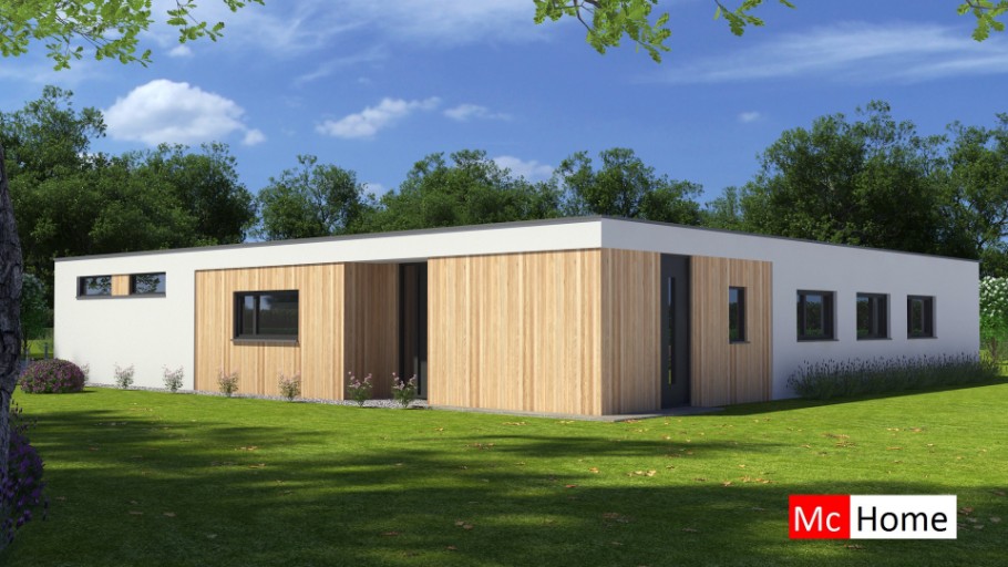 Mc-Home.nl B159 energiearme mooie bungalow met overdekt terras staalframebouw Nederland