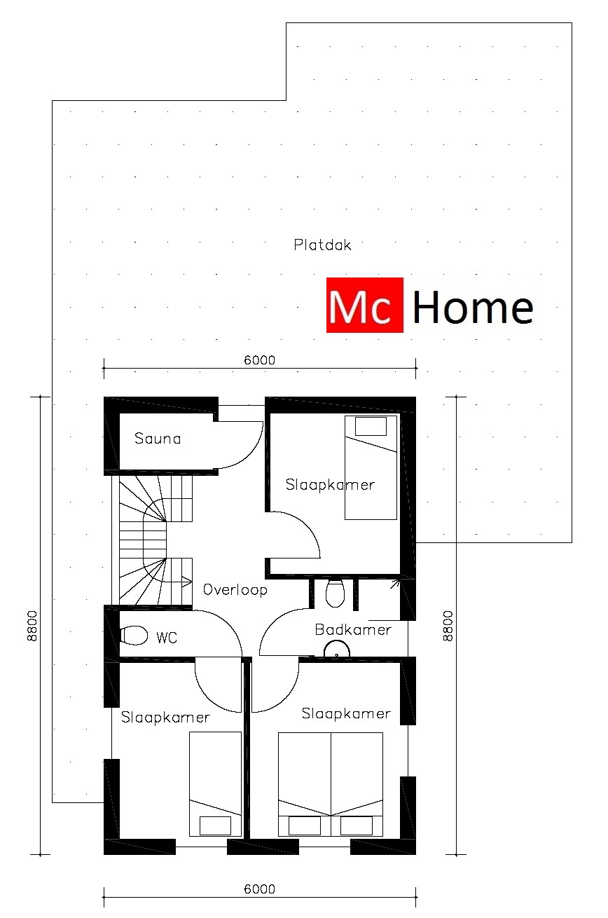 Mc-Home.nl B18 energieneutrale moderne levensloop bestendige bungalow met kleine verdieping 