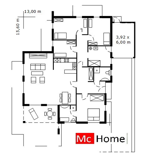 Mc-Home.nl B4 bungalow alles gelijksvloer moderne gevel levensloopbestendig staalframe aardbevingbestendig