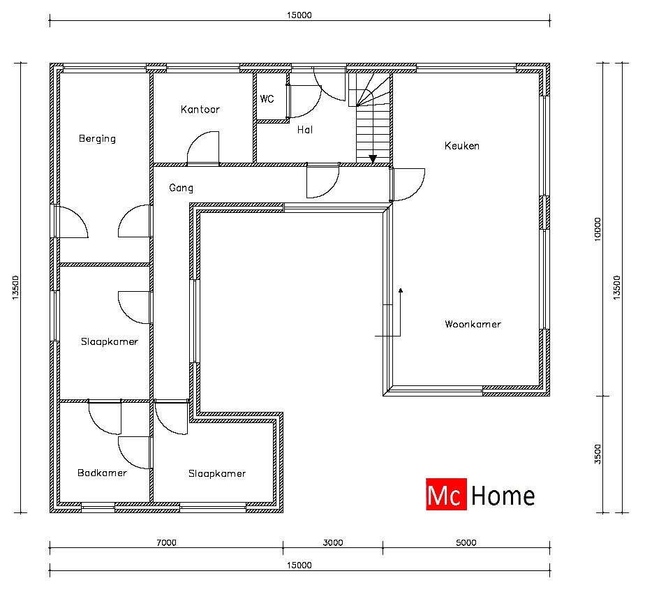 Mc-Home.nl B9 patiobungalow staalframebouw alles gelijkvloers moderne huis ontwerp energiezuinig