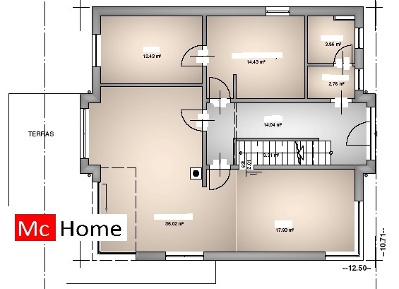 Mc-Home.nl K2 woning met gevelstuc en hellend dak staalframebouw 