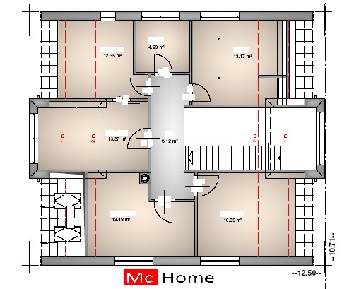 Mc-Home.nl K2 woning met gevelstuc en hellend dak staalframebouw 