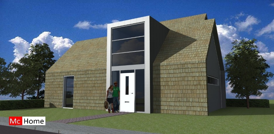 Mc-Home.nl K34 moderne schuurwoning met veel glas energieneutraal aardbevingsveilig staalframebouw