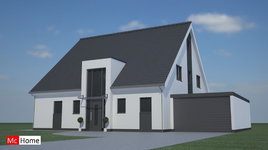Mc-Home.nl K6 Moderne woning met kap bouwen aardbevingsbestendig staalframebouw energieneutraal passief 