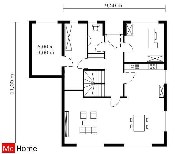 Mc-Home.nl M10 energieneutraal modern kubistisch ontwerp passief staalframebouw traditioneel gebouwd