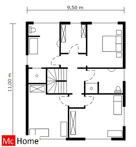 Mc-Home.nl M10 energieneutraal modern kubistisch ontwerp passief staalframebouw traditioneel gebouwd