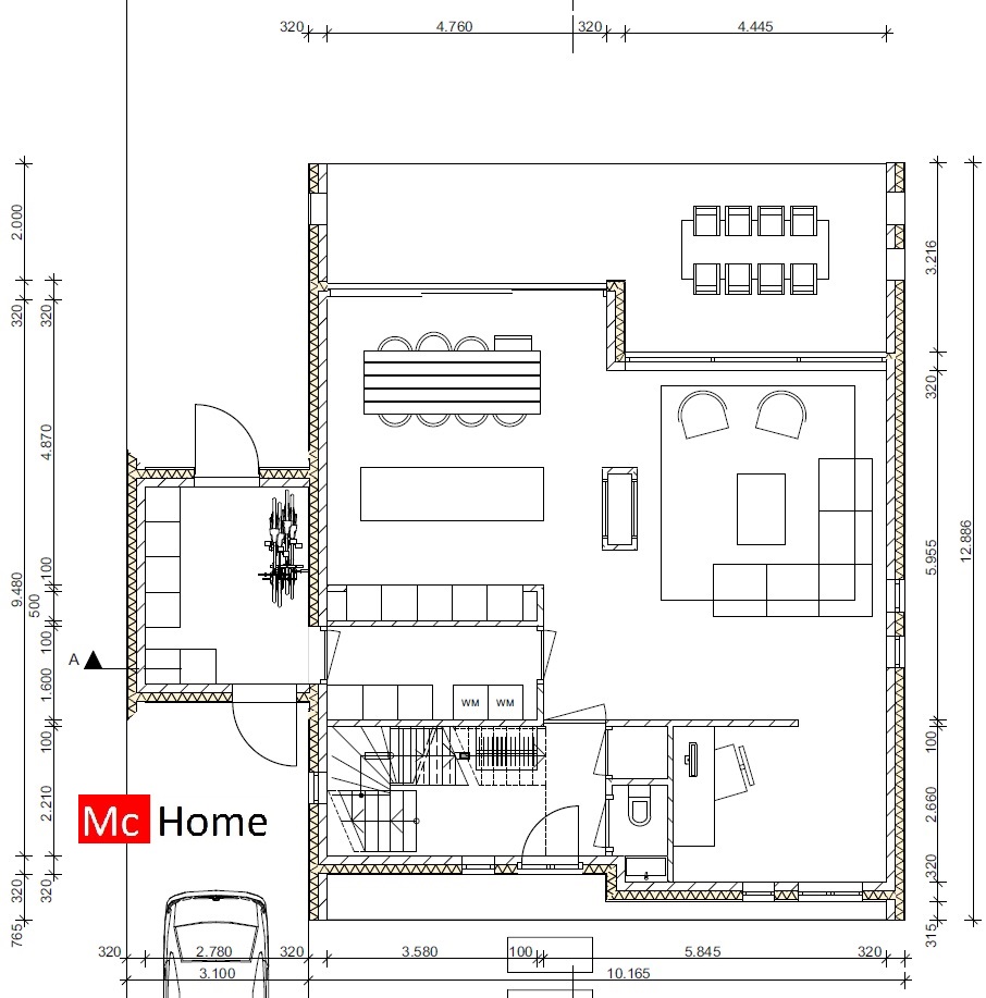 Mc-Home.nl M121 moderne kubistische woning met overdekt terras en veel glas bouwen in Limburg