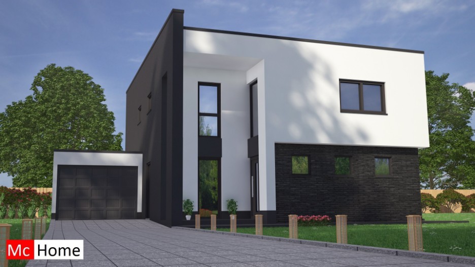 Mc-Home.nl M17 moderne kubistische woning staalframebouw passiefbouw