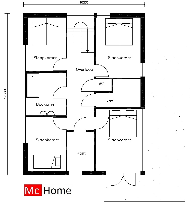 Mc-home.nl M2 moderne woning villa met gevelstuck en hout in staalframebouw