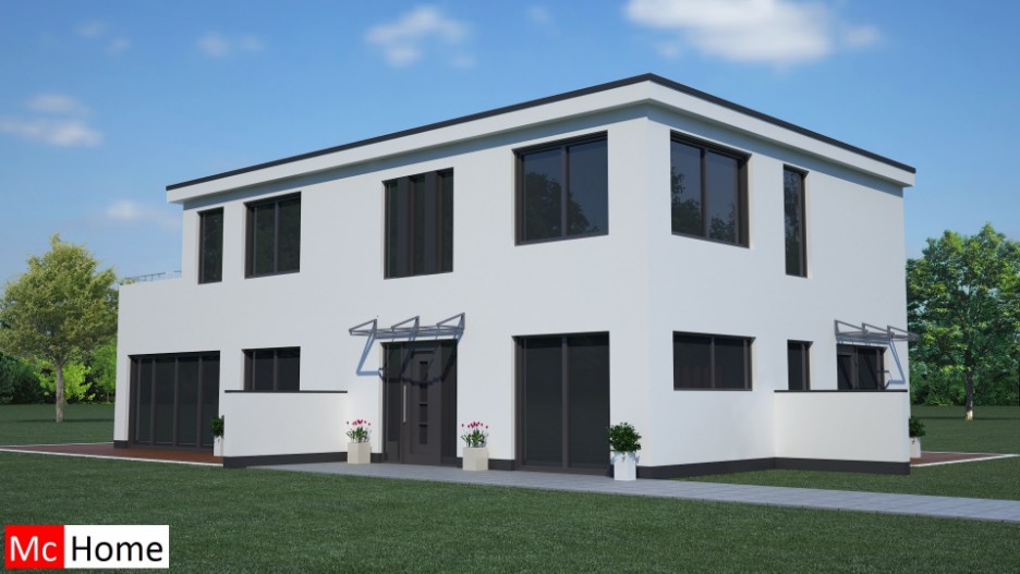 Mc-Home.nl M44 moderne villa bouwen passief energieneutraal staalframebouw aardbevingbestendig