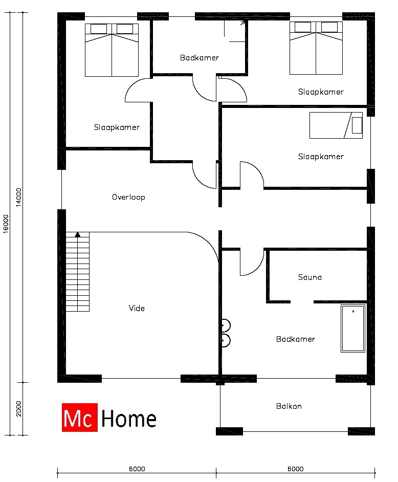 Mc-Home.nl M6 moderne kubistische woning met inpandige garage aarbevingbestendig in staalframebouw