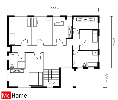 Mc-Home.nl M7 moderne passief gebouwde villawoning aardbevingbestendig energieneutraal in staalframebouw