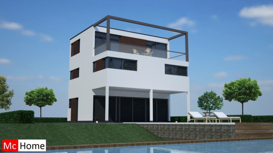 Mc-Home.nl M70 kubuswoning watervilla passief gebouwd aardbevingbestendig in staalframebouw Mc-Home.nl M70 kubuswoning watervilla passief gebouwd aardbevingbestendig in staalframebouw
