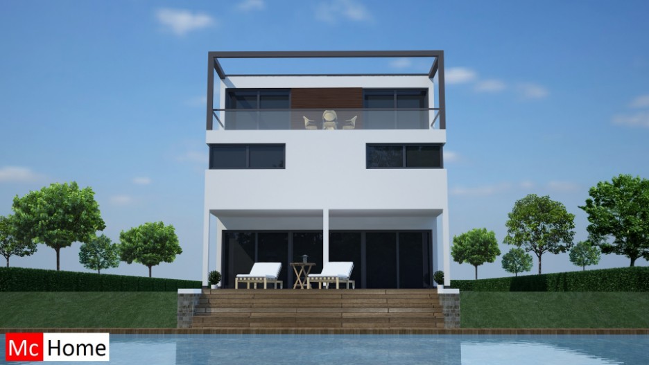 Mc-Home.nl M70 kubuswoning watervilla passief gebouwd aardbevingbestendig in staalframebouw Mc-Home.nl M70 kubuswoning watervilla passief gebouwd aardbevingbestendig in staalframebouw
