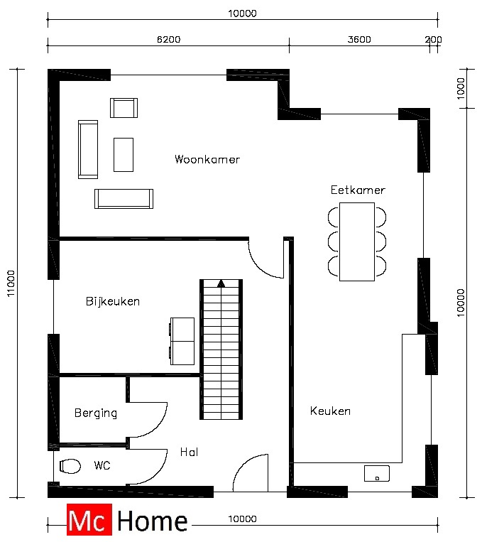 Mc-home.nl M9 moderne vrijstaande villa met terrassen op verdieping staalframebouw