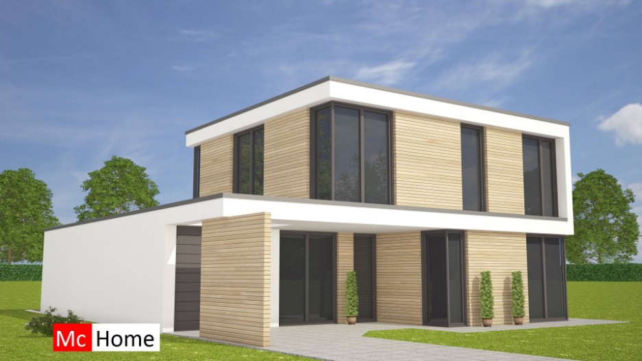 Mc-Home.nl Moderne kubistische woningontwerpen en energieneutrale bouw M155 met terra