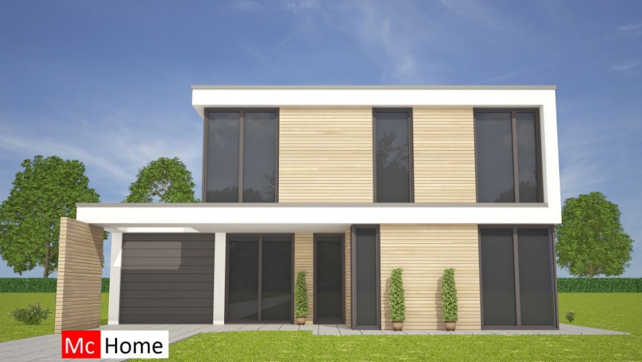 Mc-Home.nl Moderne kubistische woningontwerpen en energieneutrale bouw M155 met terra