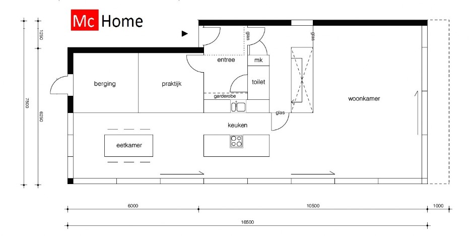 Mc-Home.nl Strakke rechthoekige moderne villawoning met 2 verdiepingen M169 