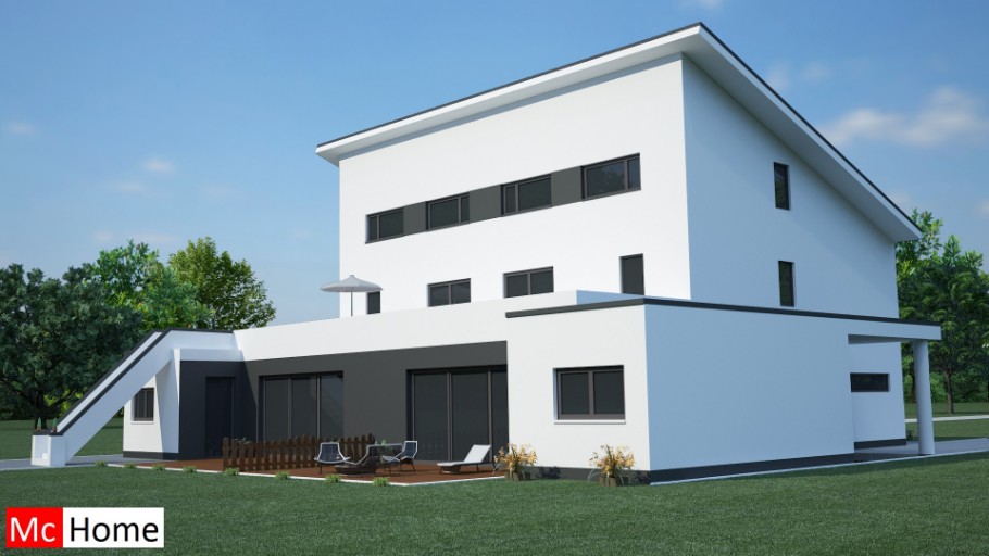 Mc-Home.nl TK18 moderne 2 onder 1 kap woning met lessenaarskap beter en goedkoper bouwen met staalframebouw 