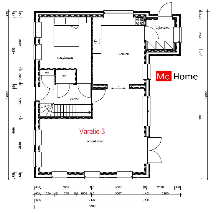 Mc-Home.nl k8 duurzame energieneutrale woning met zadeldak in moderne bouwwijze