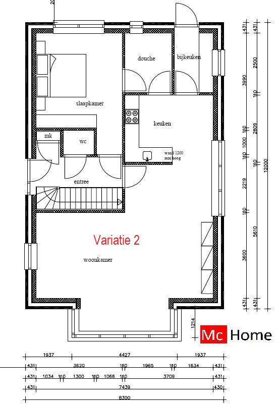 Mc-Home.nl k8 duurzame energieneutrale woning met zadeldak in moderne bouwwijze