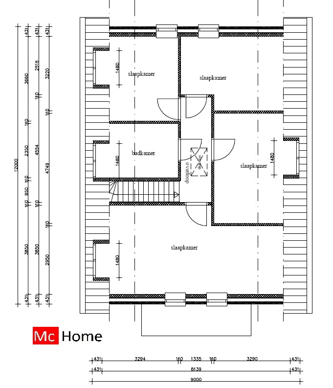 Mc-Home.nl k8 duurzame energieneutrale woning met zadeldak in moderne bouwwijze