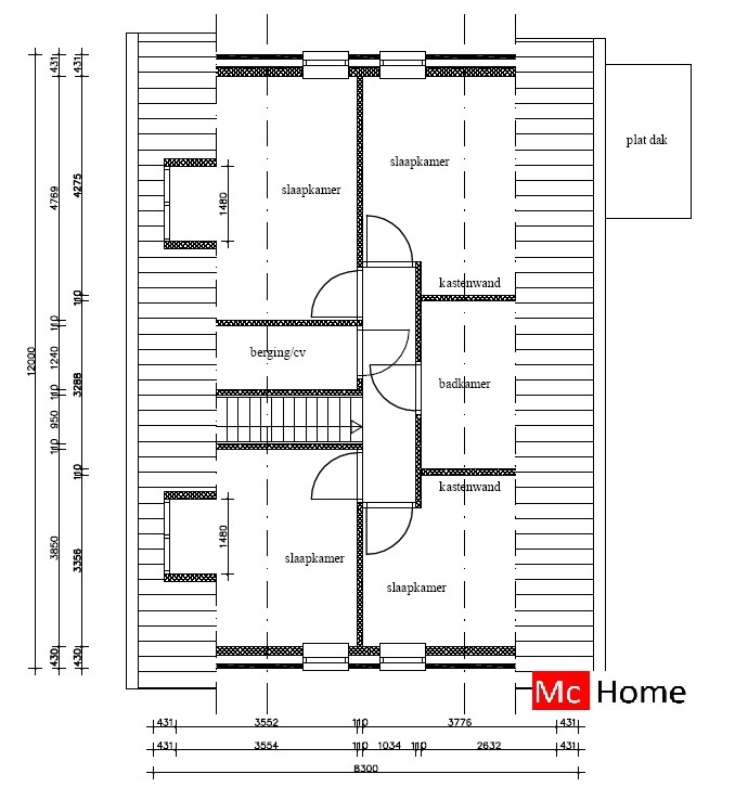 Mc-Home.nl k8 duurzame energieneutrale woning met zadeldak in moderne bouwwijze