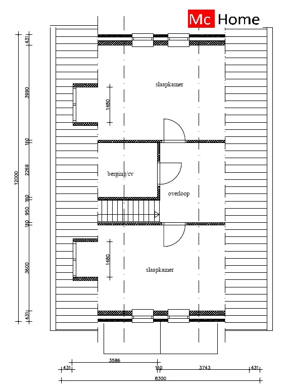 Mc-Home.nl k8 duurzame energieneutrale woning met zadeldak in moderne bouwwijze