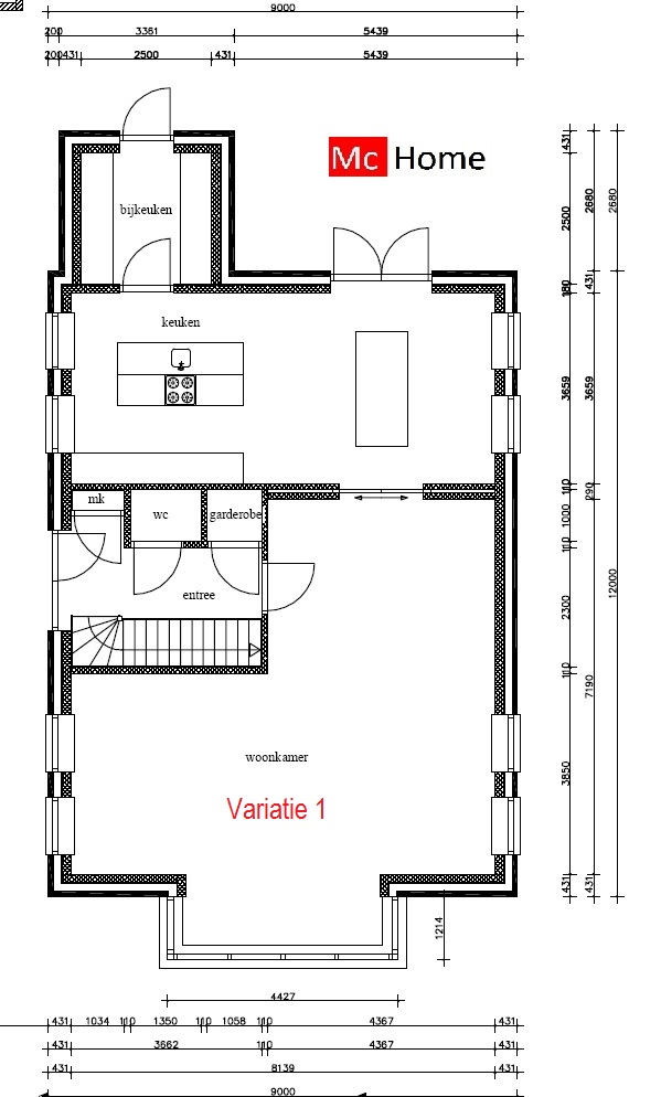 Mc-Home.nl k8 duurzame energieneutrale woning met zadeldak in moderne bouwwijze
