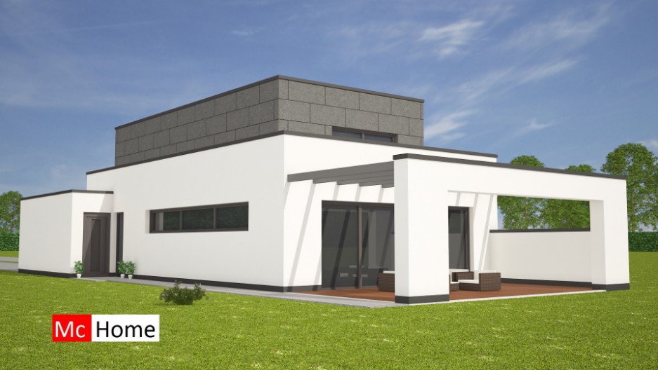 Mc-Home.nl moderne woning kubistische bouwstijl met inpandige garage tuinkamer veel licht M140 