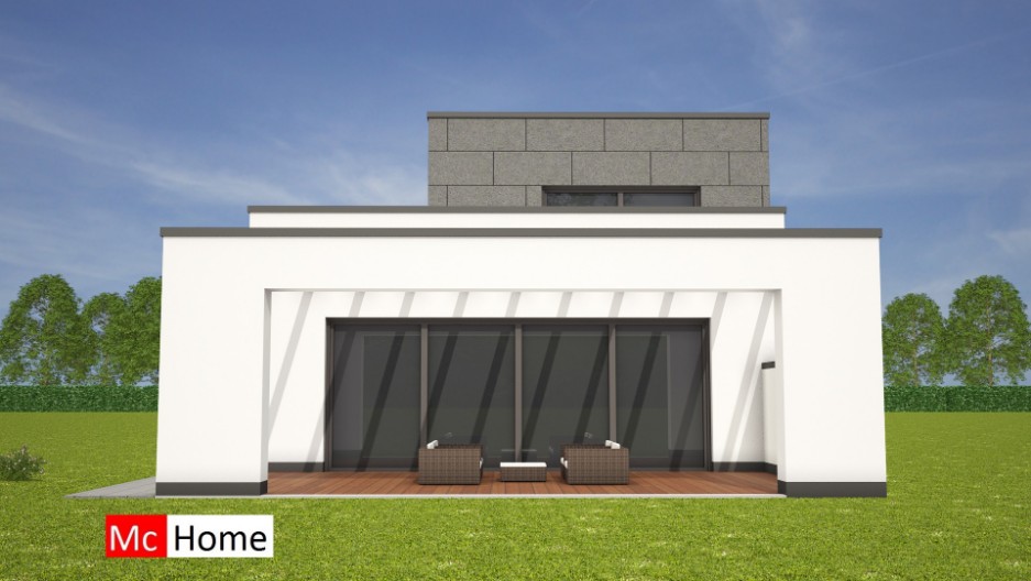 Mc-Home.nl moderne woning kubistische bouwstijl met inpandige garage tuinkamer veel licht M140 