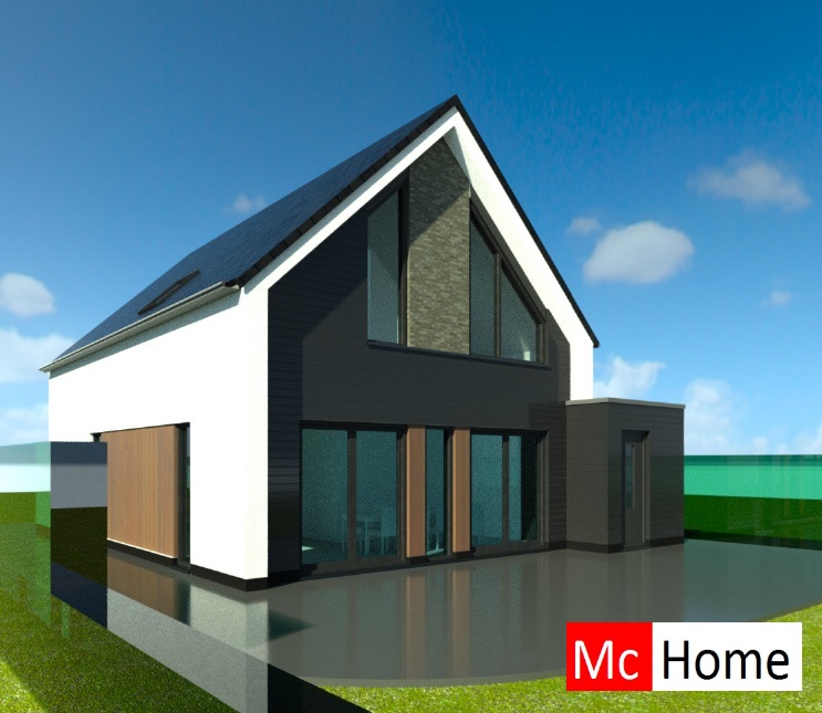 Mc-Home.nl schuur en kapwoning Ontwerp K155 staalframebouw 