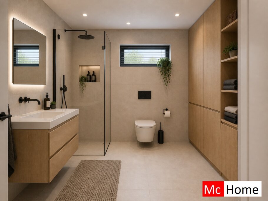 Mc-Home.nl type 136 Bekijk de interieurfoto's van deze stijlvolle bungalow met slaapkamer en badkamer op de begane grond 
