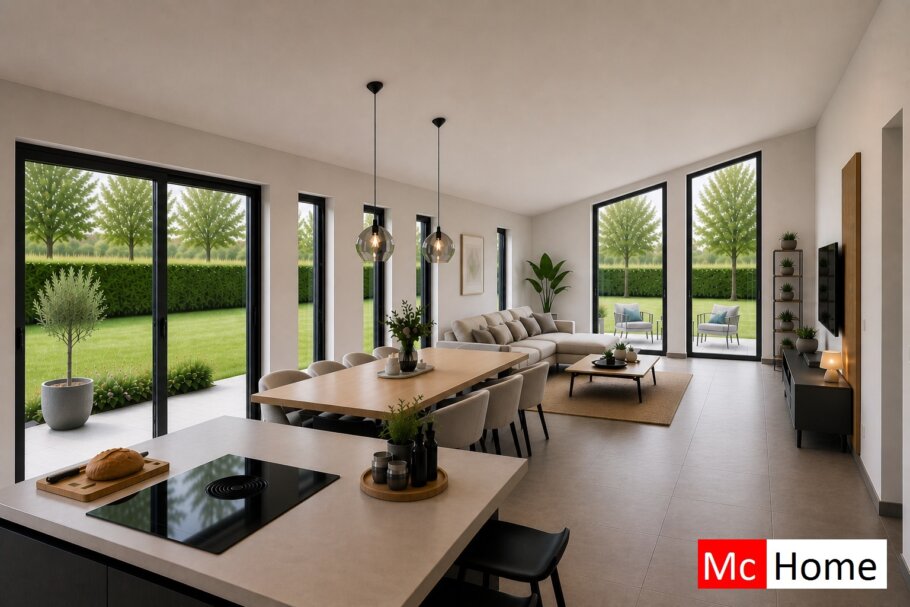 Mc-Home.nl type 136 Bekijk de interieurfoto's van deze stijlvolle bungalow met slaapkamer en badkamer op de begane grond 