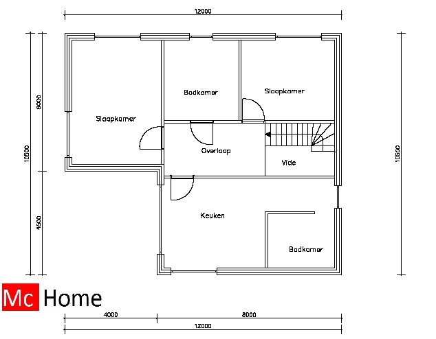 Mc-Home.nl M20 bauhaus kubistisch platdak staalframebouw of houtkeletbouw