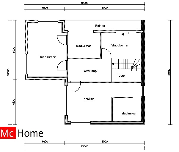 Mc-Home.nl M20 bauhaus kubistisch platdak staalframebouw of houtkeletbouw