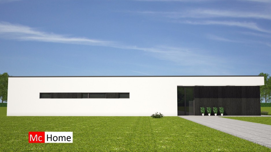 Mc-Home.nl vrijstaande moderne nieuwe bungalow met plat dak ontwerpen en bouwen B33 