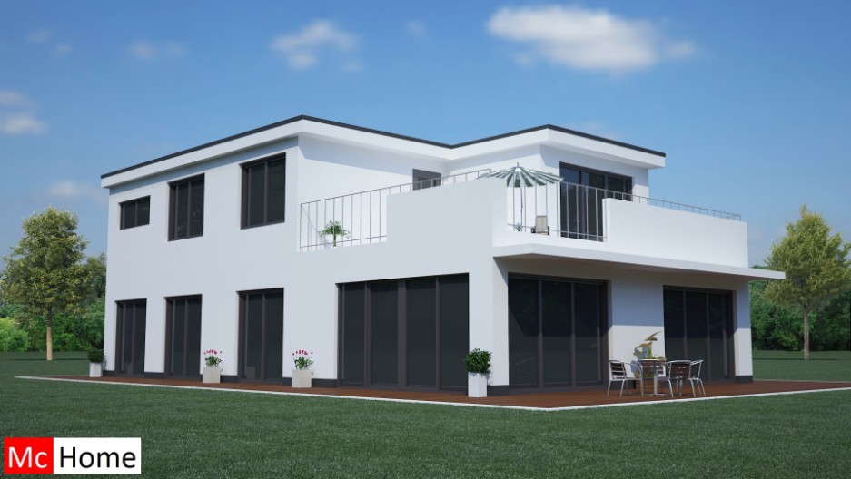 Mc-Home.nl M44 moderne villa bouwen passief energieneutraal staalframebouw aardbevingbestendig