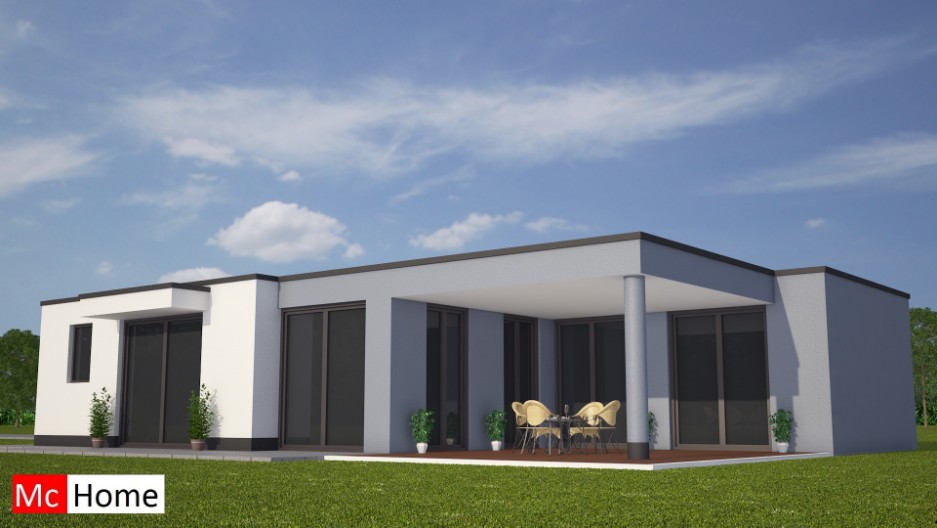 Mc-home.nl B83 ontwerp nieuwe gelijkvloerse bungalow energieneutraal levensloopbestendig in staalframebouw